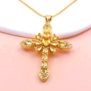 Elegant Gold Cross Pendant Necklace